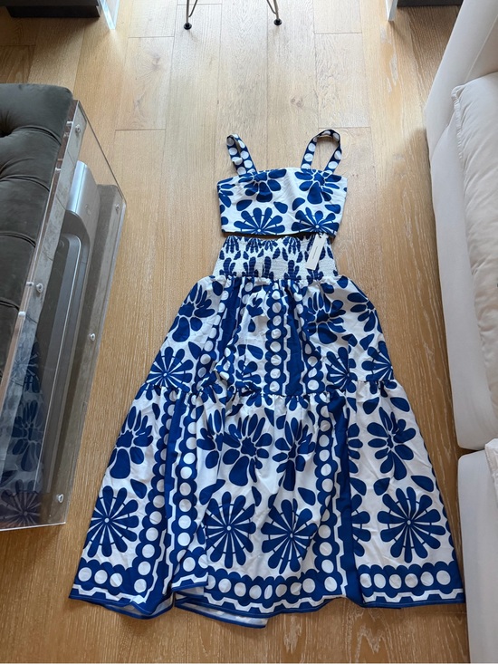Commense Dresses & Skirts - Commense Blue and White Floral Tiered Sundress